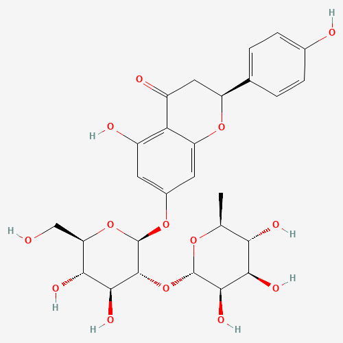 7-[4,5-dihydroxy-6-(hydroxymethyl)-3-(3,4,5-trihydroxy-6-methyloxan-2-yl)oxyoxan-2-yl]oxy-5-hydroxy-2-(4-hydroxyphenyl)-2,3-dihydrochromen-4-one